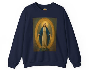 Miraculous Medal Sweatshirt | Catholic Christian Fleece Pullover