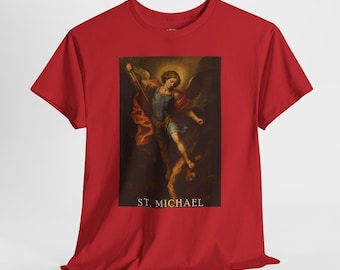St. Michael Archangel T-Shirt | Catholic Religious Art Tee | Christian Daily Wear