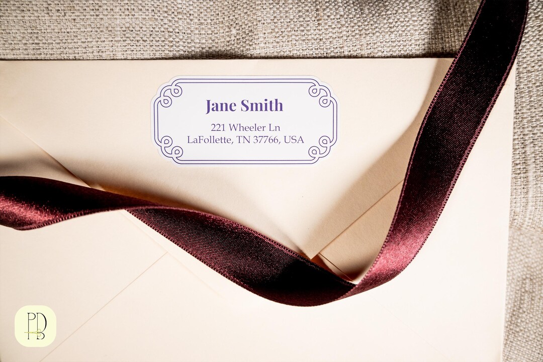 Personalized Retro Letter Labels, Return Address Stickers, Custom Guest