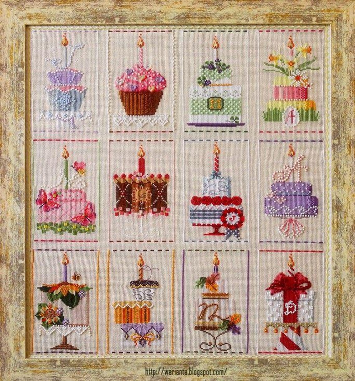 Set 12 Cakes Cross Stitch Digital PDF + SAGA Pattern Keeper Markup Year ...