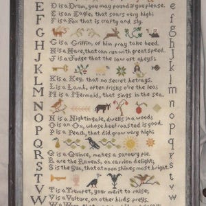 Utskrivbar korsstygn digital PDF + Saga Pattern Keeper Markup ABC Book Sampler Quaker Garden Blommor Djur Årstider Nålbroderi DMC
