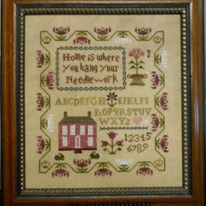 Kreuzstich-PDF + SAGA Pattern Keeper Markup Zuhause ist, wo du deine Handarbeiten aufhängst ABC Sampler Quaker Flowers Bouquet Seasons House Dmc