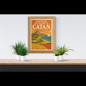 Catan Poster – Vintage Island Travel Wall Art, Board Game Print