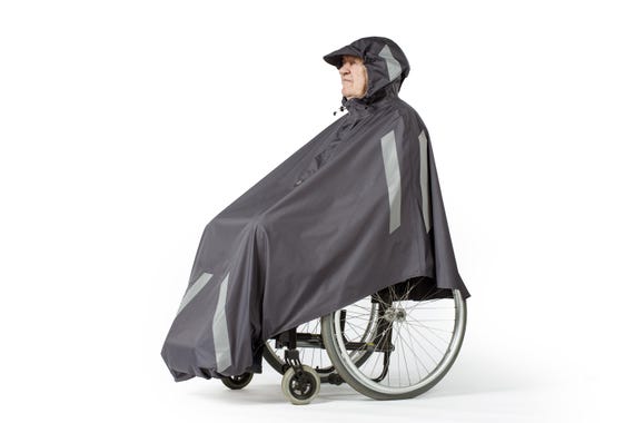 Poncho, Long for wheelchair users! Rain Poncho – Lightweight, Accessible, Protective