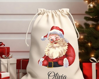 Sacca Regali Natale Personalizzata Con Nome Per Bambino - All Sas Babbo Natale Con Formina Impronte 36x46 Cm - 3