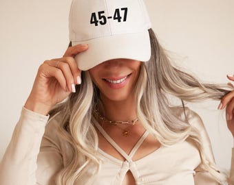 Gorra teñida Trump 45-47, gorra de fan de Trump, gorra de Trump, gorra republicana, gorra del presidente Trump, gorra política de papá, gorra patriótica, gorra de la libertad