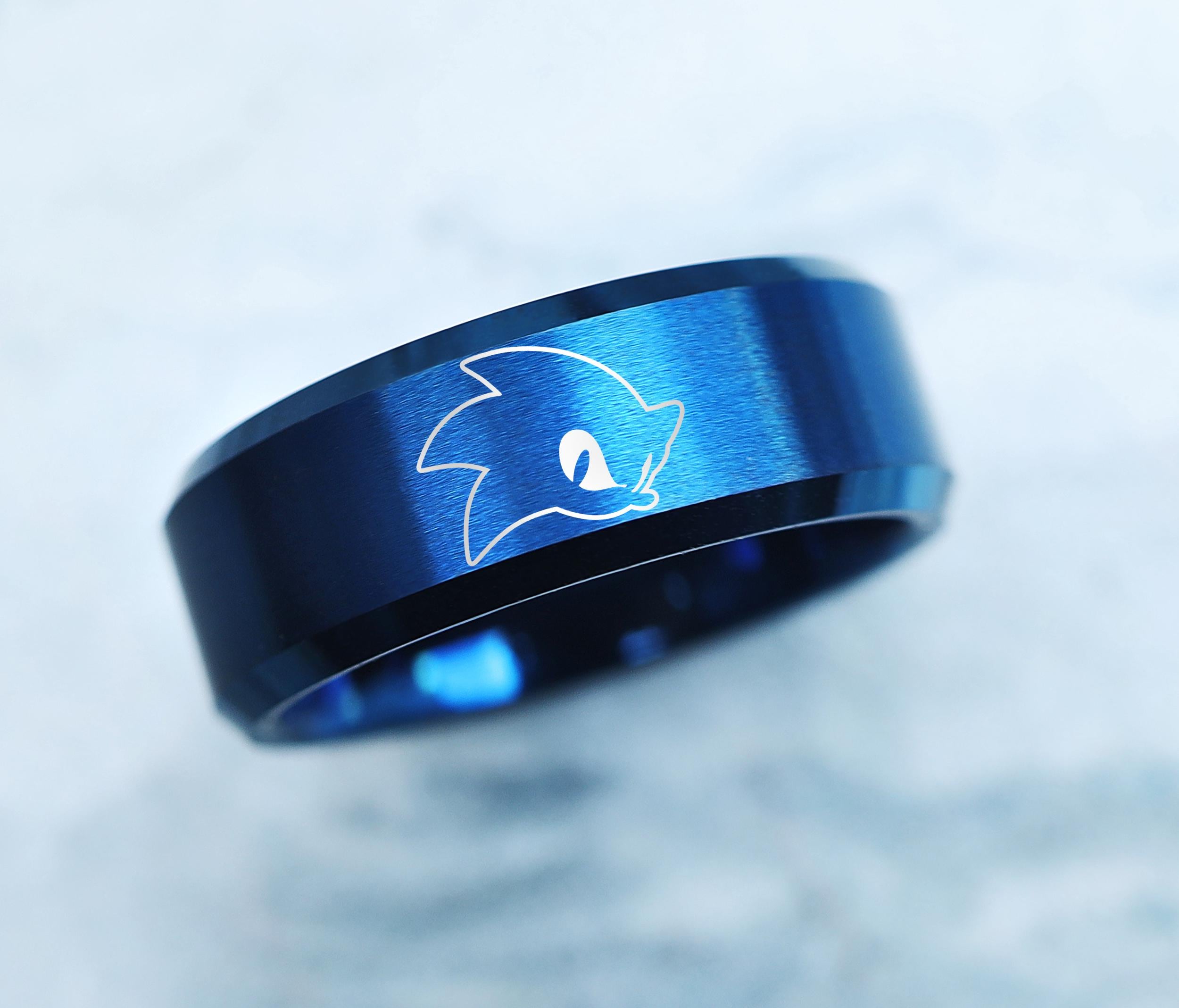 Blue Tungsten Ring: Sonic the Hedgehog Engraved Ring - 8mm - Etsy
