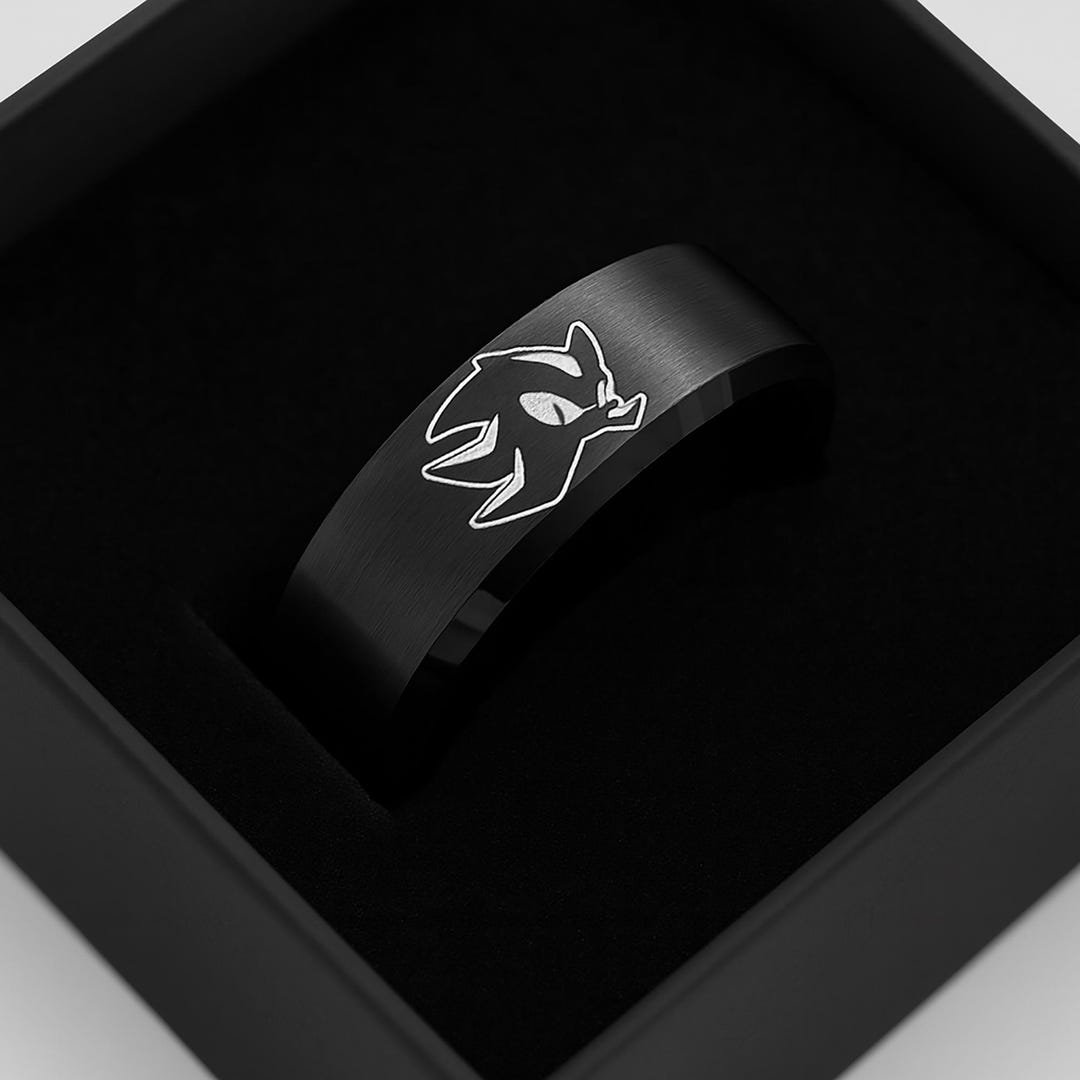 Engraved Shadow the Hedgehog Ring, Shadow Ring, Shadow Engraved Ring ...