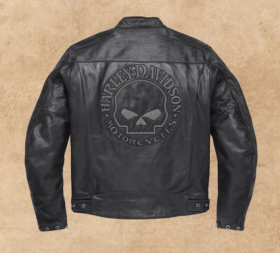 ハーレーダビッドソン メンズ ブラック ウィリーG スカル バイカー