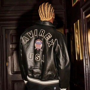Blouson bombardier en cuir retourné cognac Homme