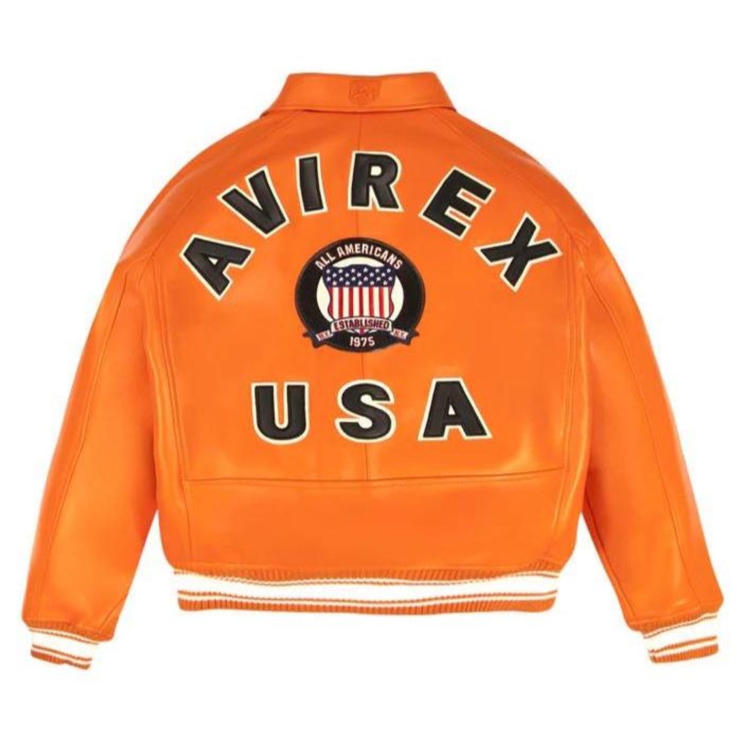Avirex USA Icon Leather Jacket Genuine Cowhide Leather Bomber