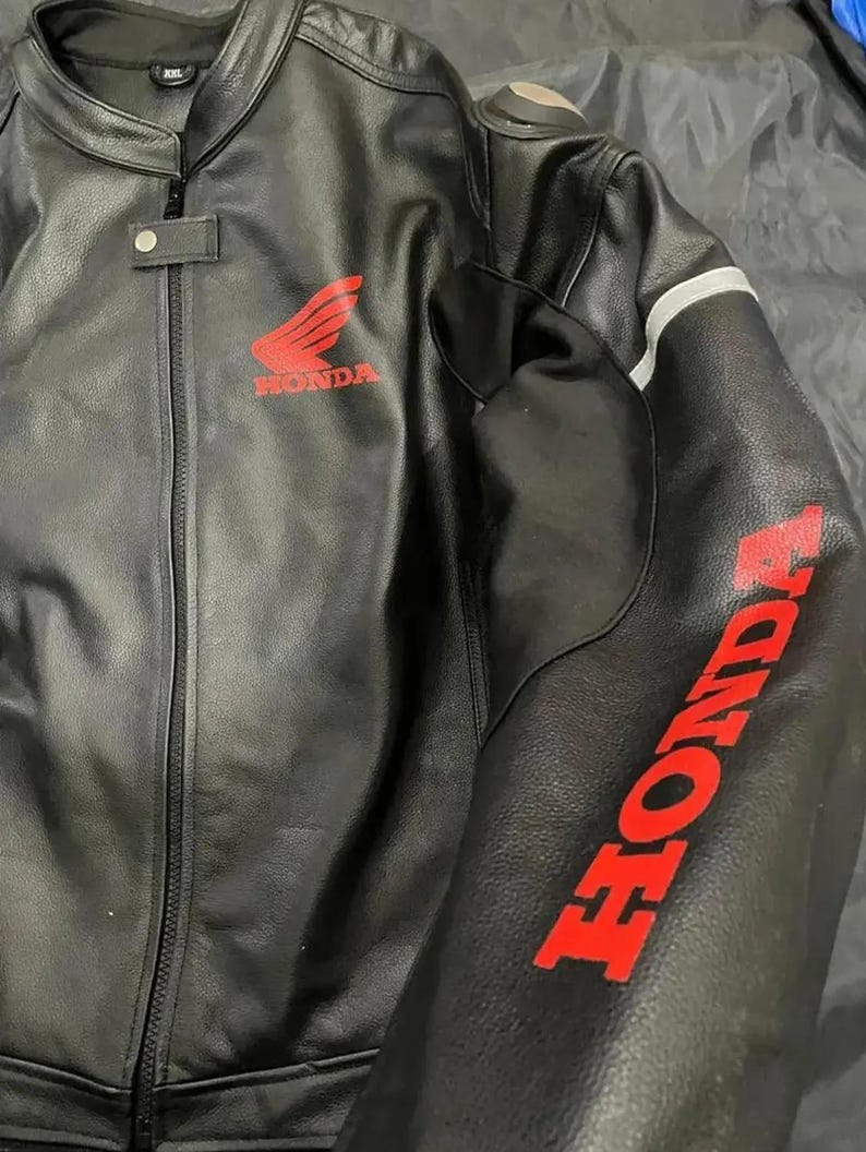 Honda Motorcycle Racing Leather Jacket Men's Motogp Riding Gear Real ...