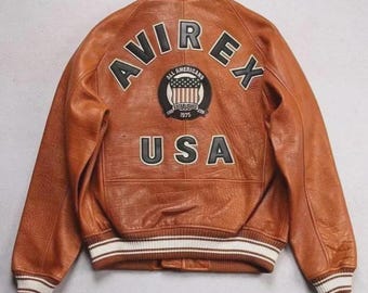 Avirex USA Icon Edition Leather Jacket Crocodile Embossed Genuine Cowhide Motorcycle Jacket Avirex Fashion Jacket Streetwear Gift for Him