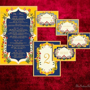 GARDEN OF PERSIA Table Numbers Indian Wedding Sign Signage Decor Setting Hindu Punjabi Arab Deposit Payment image 4