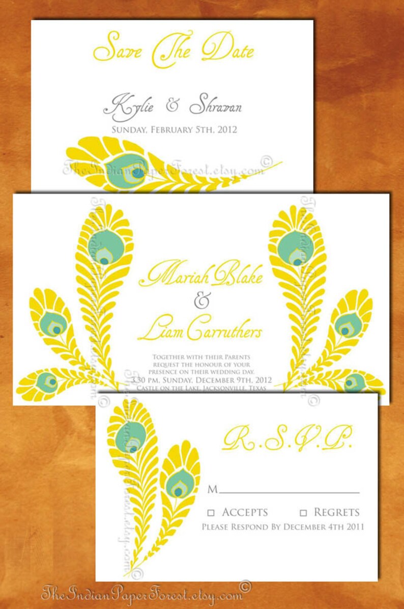 Royal Peacock Indian Wedding Card Indian Wedding Invitation Etsy