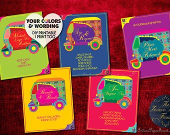 AUTO RICKSHAW Indian Wedding Welcome Sign Custom Signage Decoration Mehndi Usa Decor Signage Haldi Sangeet  Muslim Gujarati South Asian USA