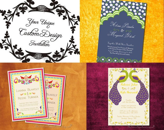Indian Wedding Card New Custom Design Indian Wedding Etsy