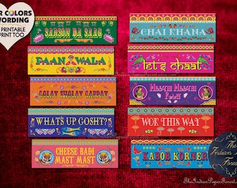 Indian Wedding Food Sign TRUCK LOVE Signage Decor Decoration Welcome Mehndi Decor Haldi Sangeet Reception Buffet Canvas South Asian US Uk