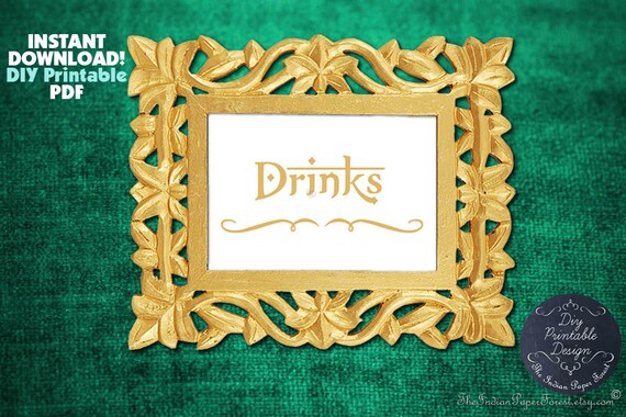 Printable Drinks Sign Diy Indian Wedding Decor Instant Etsy