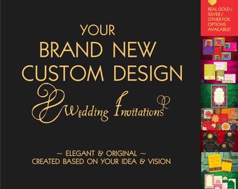 Your Brand New CUSTOM DESIGN Indian Wedding Invitation Set Card South Asian Suite Hindu Punjabi Sikh Sindhi Gujarati Bengali Deposit Payment