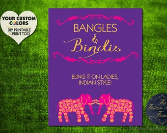 GRAND ELEPHANTS Indian Wedding Bangle Bindi WELCOME Sign Decoration Mehndi Decor Signage Haldi Sangeet Reception Maiyan Hindu Punjabi Muslim
