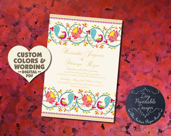 indian wedding ceremony program template paithani lotus etsy