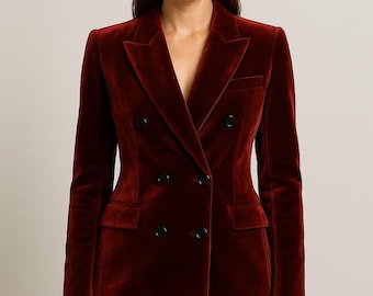 Women's Handmade Maroon Velvet Designer 2pcs Suit for Weddings and Parties