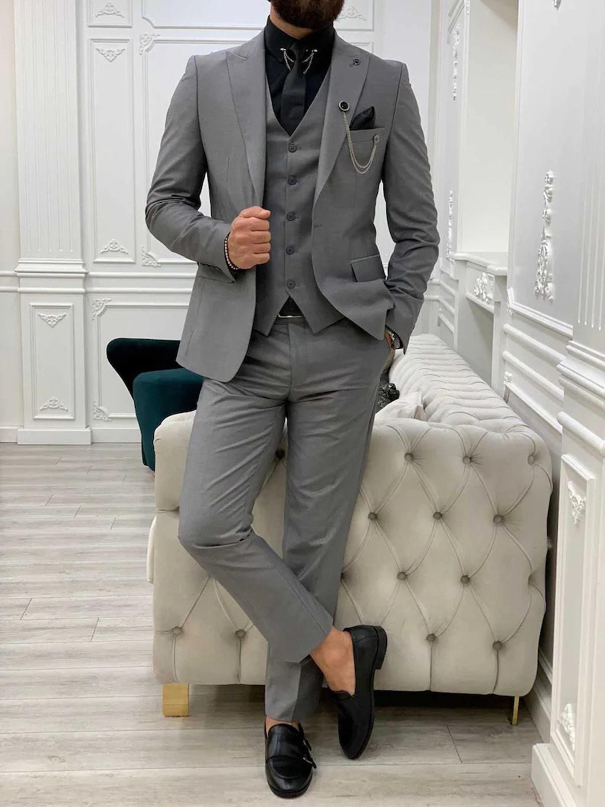 SUITS SEIECT グレー　3ピース ビジネススーツ A5 xSuit 5.0 Three-Piece - Mid-Grey