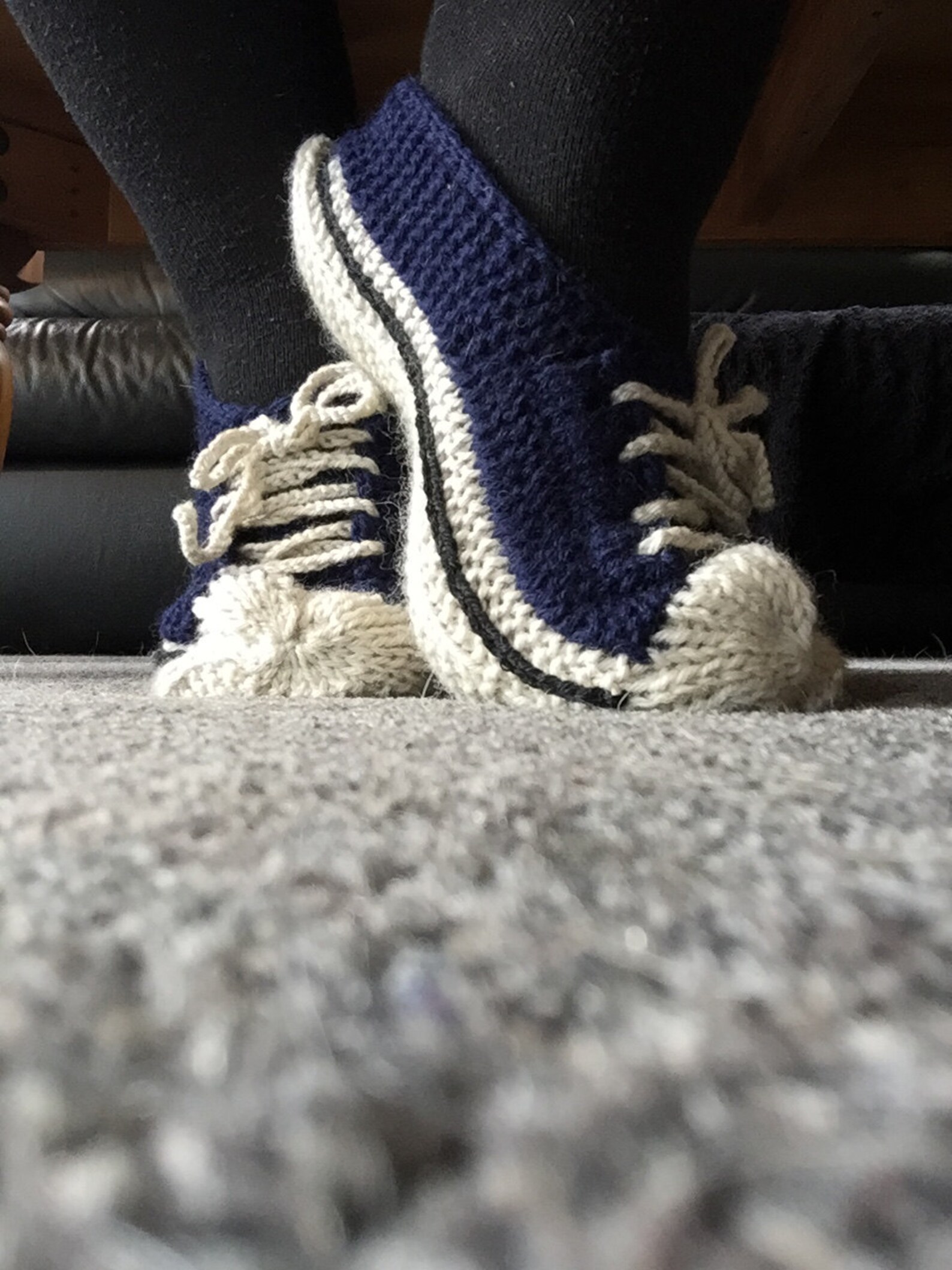 Converse Style Sneaker Slippers Knitting Pattern - Etsy