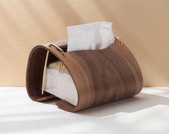 Black Walnut Tissue Box,Wooden Paper Holder for Hotel,Restaurant,Office or Home,Natural Walnut Wood,Handmade Tissue Box Holder,Creative Gift