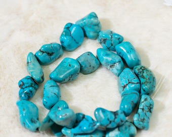 8-10x15-20mm Natural Large Size Turquoise Nugget Beads,Irregular Gemstone Strand for DIY Jewelry,Gift