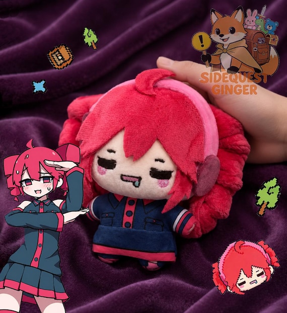 Kasane Teto Plush Keychain | 10cm Twin-Tails UTAU Meme Plushie | Soft Anime Bag Accessory, Vocaloid Fan Gift, Cute Ita Bag Decor