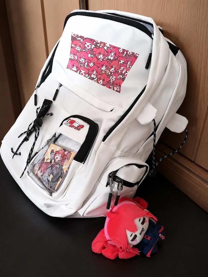 Kasane Teto Plush Keychain | 10cm Twin-Tails UTAU Meme Plushie | Soft Anime Bag Accessory, Vocaloid Fan Gift, Cute Ita Bag Decor image 2