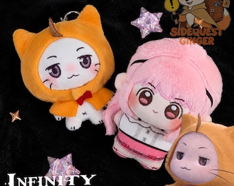 Infinity Nikki Plush Keychain | Cute Momo & Pink Hair Nikki Doll Charm | Cozy Miraland Anime Bag Accessory | 8cm Mini Dango Plushie Set