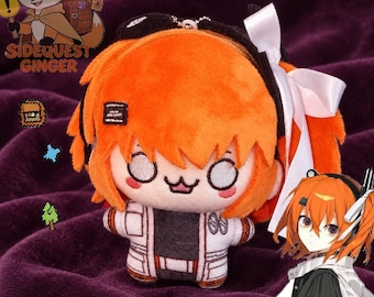 Adachi Rei Plush | 足立レイ UTAU Plush Doll | Robot Girl Vocal Synth Plushie | Orange Hair Anime Collectible | Fan Gift