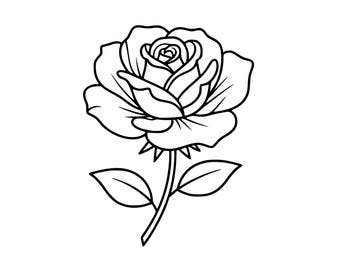 Rose Flower Svg Png: schoon omtreksnijbestand voor Cricut