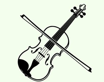 Viool silhouet Svg Png: minimalistisch ontwerp voor kunst aan de muur