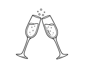 Celebration Toast Glasses Svg Png: Cut Ready digitaal ontwerp voor Cricut Silhouette