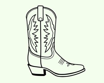 Cowboylaars SVG PNG – minimalistisch western bootcut-bestand voor de Cricut, Silhouette en DIY Crafts