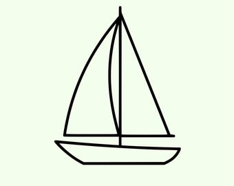 Zeilboot Svg Png: schoon minimaal ontwerp voor Cricut Silhouette