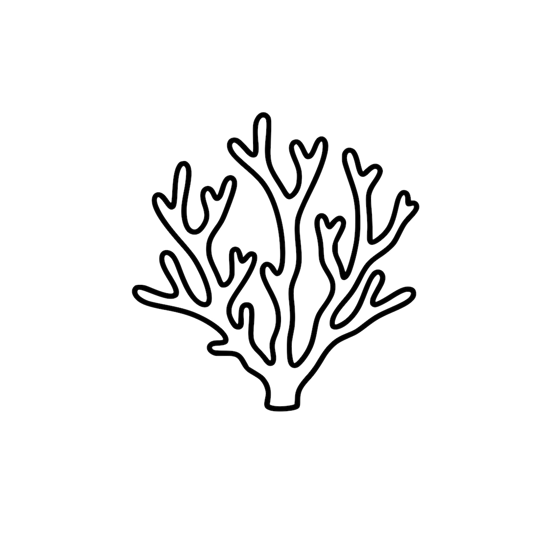 Ocean Coral SVG PNG – Bold Line Art Coral Cut File for Cricut ...