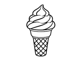 Ice Cream SVG PNG– Soft Serve Cone clipart, fastfood afdrukbaar gesneden bestand voor Cricut & Silhouette, instant download