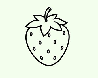 Strawberry Svg Png: minimalistisch ontwerp voor Cricut-projecten l Cut Ready digitaal ontwerp