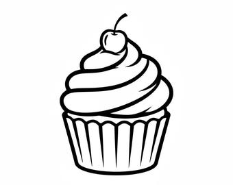 Cupcake Svg Png: strak ontwerp voor T-shirts l klaar voor digitaal ontwerp voor Cricut Silhouette