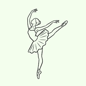 Ballet Pose Svg Png : conception numérique aux contours épurés pour l'artisanat