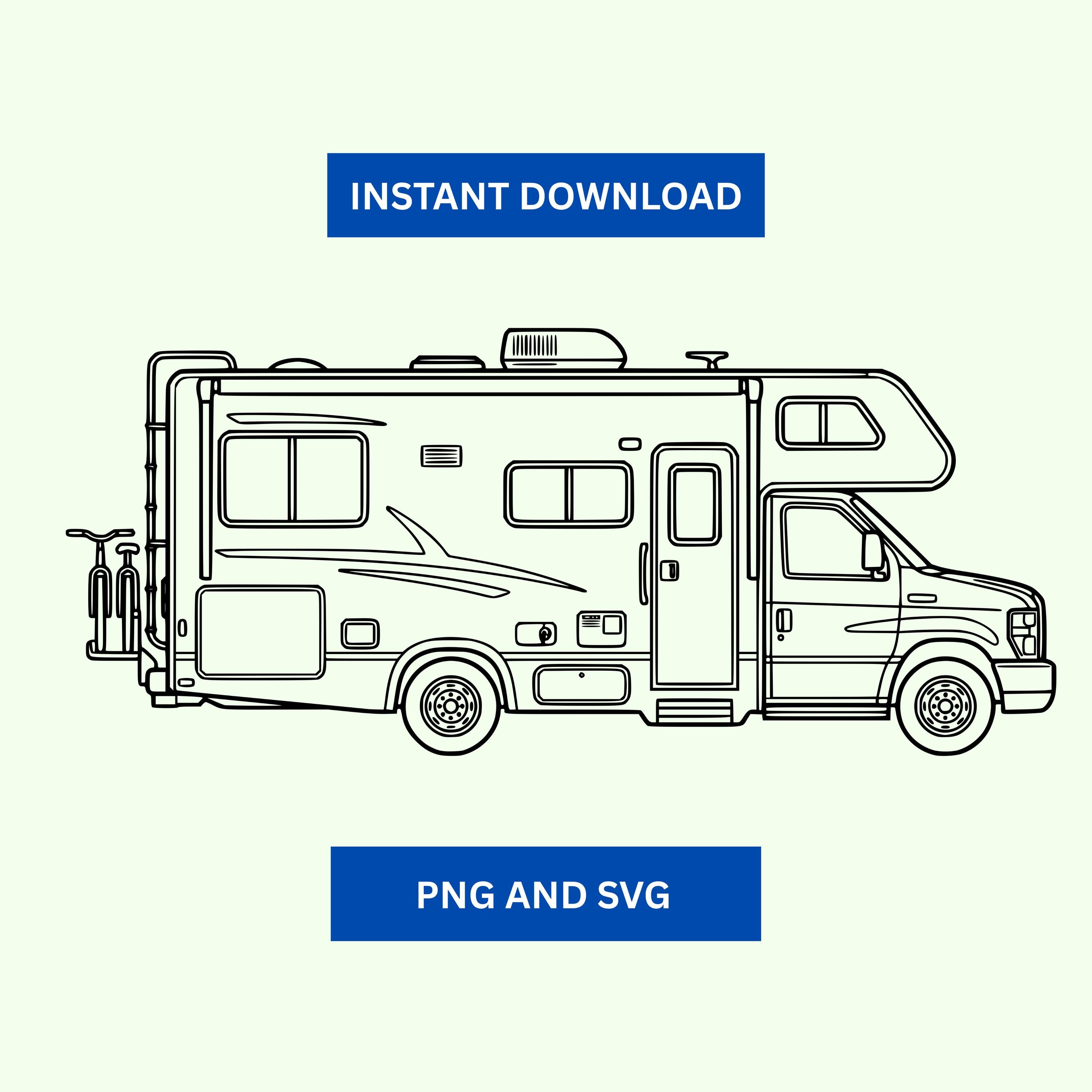 RV Svg and Png | Camper Van Svg | Motorhome Camper Design | RV Camper ...