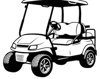 Golfkar SVG-png-bestand | Minimaal golfkar gesneden bestand voor Cricut & Silhouette