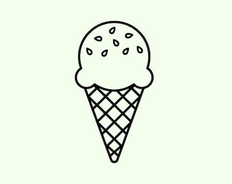 Ijsje SVG PNG, ijsje clipart, kegel overzicht SVG, wafel kegel vector, Cricut silhouet snijden bestand, zomer dessert ontwerp
