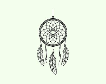 Dromenvanger SVG en PNG | Dromenvanger-clipart | Dromenvanger-silhouet | Boho-dromenvanger-SVG | Knipbestand verenontwerp