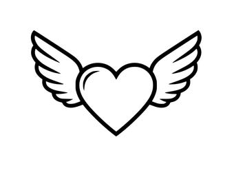 Heart Wings Svg Png: Cut Ready digitaal ontwerp voor Cricut Silhouette